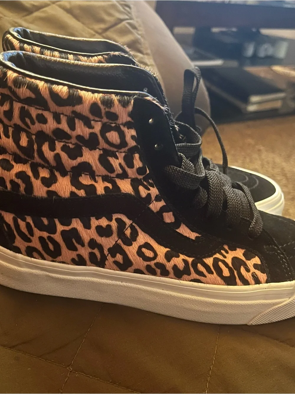 Vans Women's High-Top Leopard Print Sneakers - Black & Pink